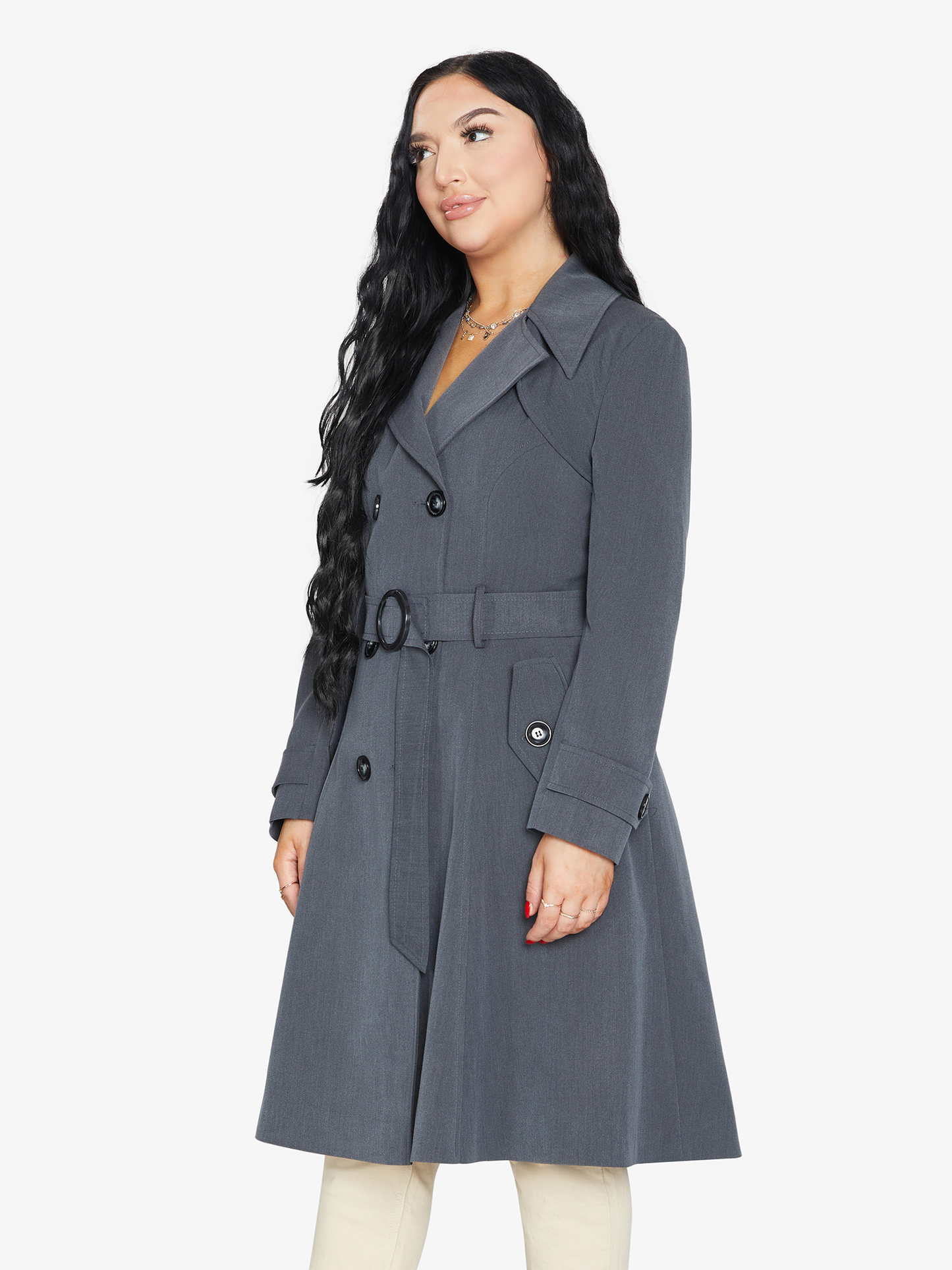 Double Breasted Trench Mac Coat