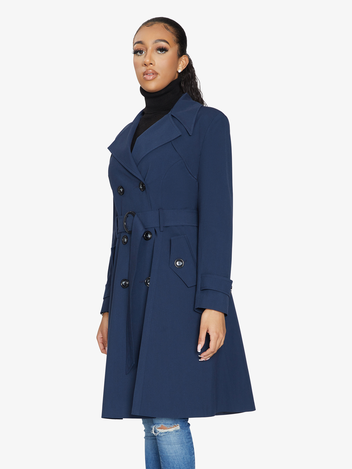 Double Breasted Trench Mac Coat