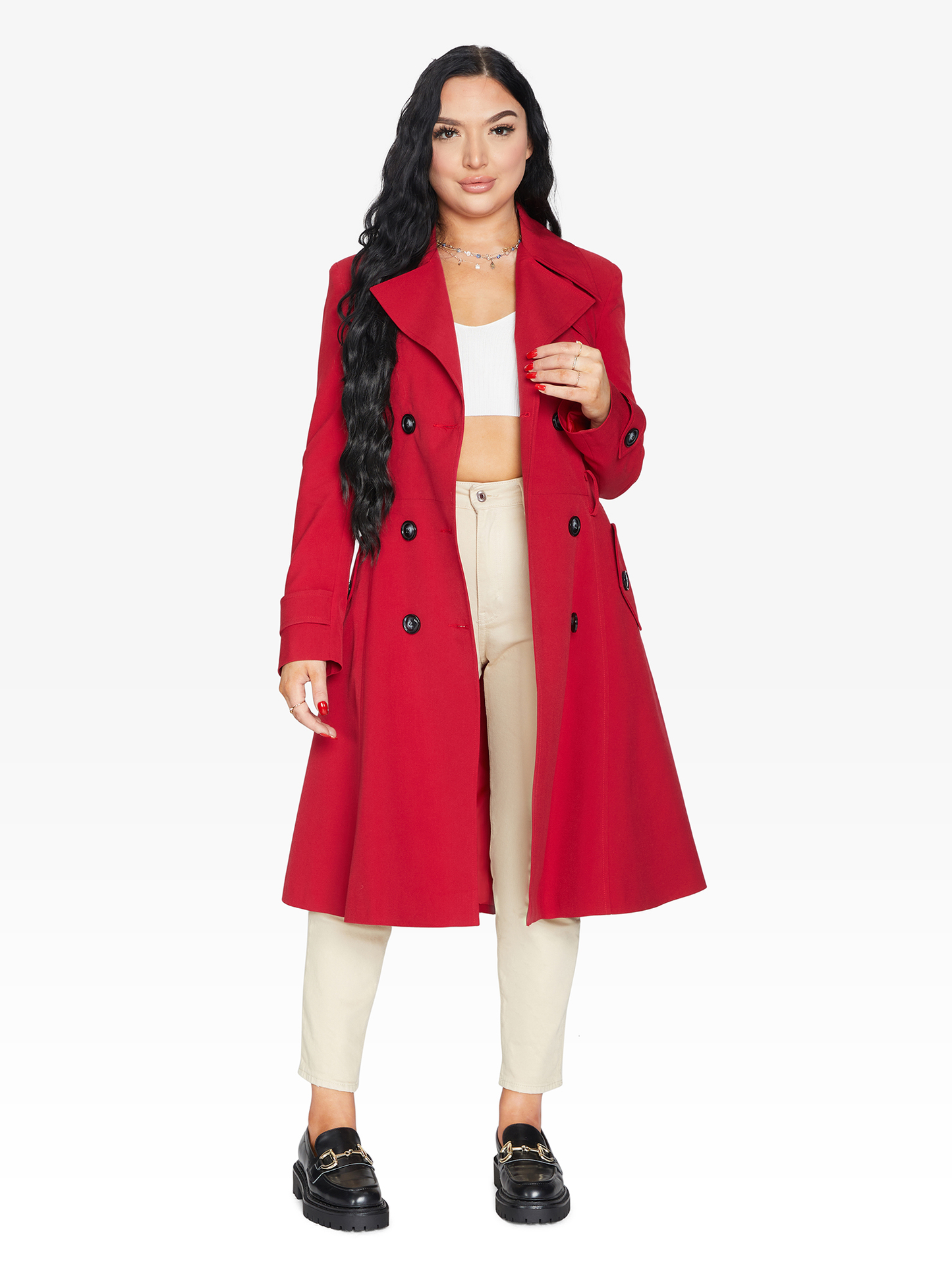 Double Breasted Trench Mac Coat