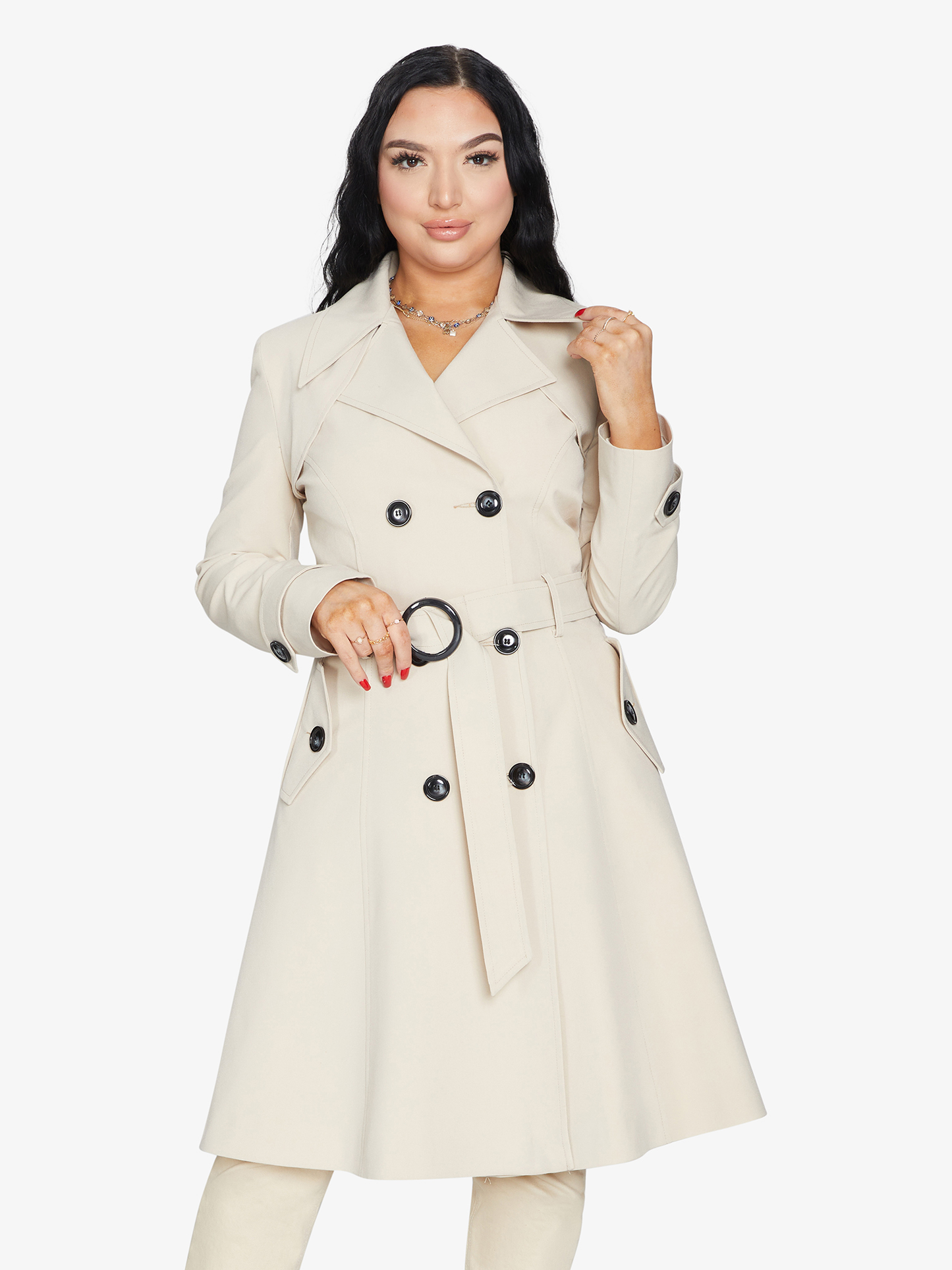 Double Breasted Trench Mac Coat