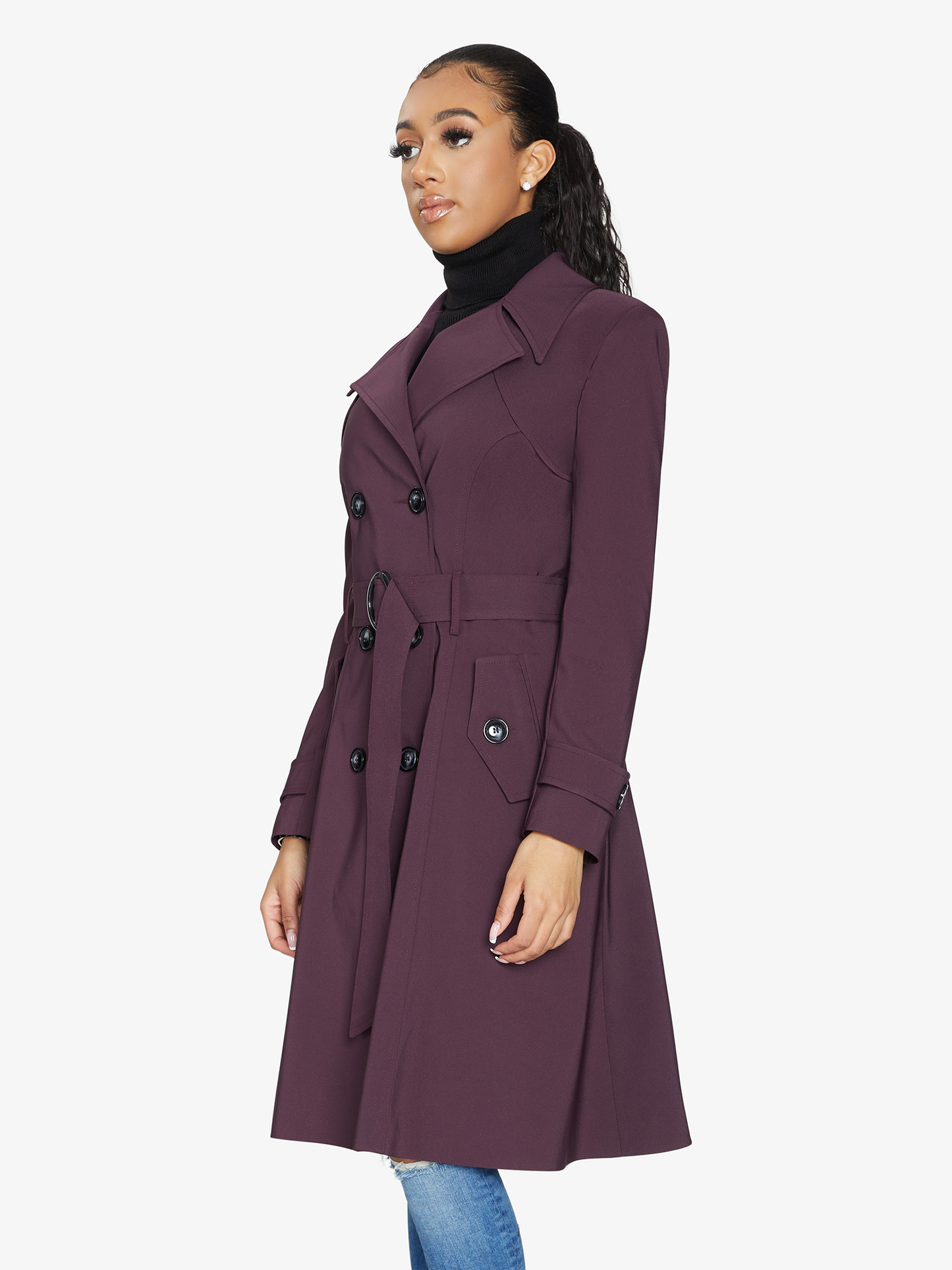 Double Breasted Trench Mac Coat