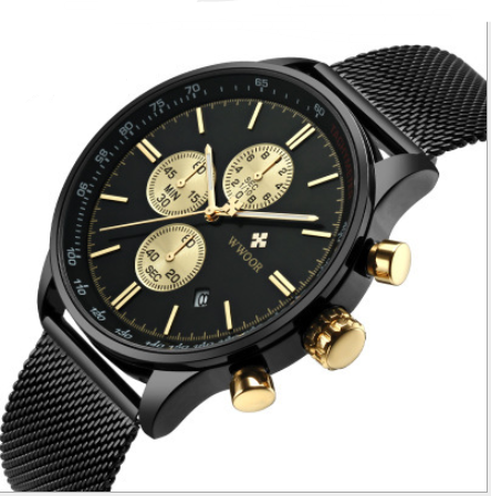 Multi-function Sports Mesh Belt Quartz Watch For Men