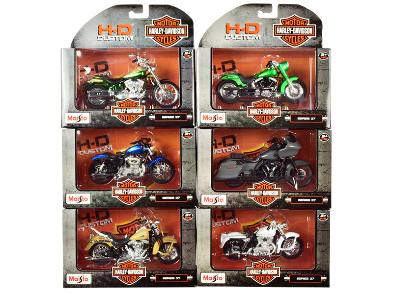 Harley-Davidson Motorcycles 6 piece Set Series 37 1/18 Diecast Models