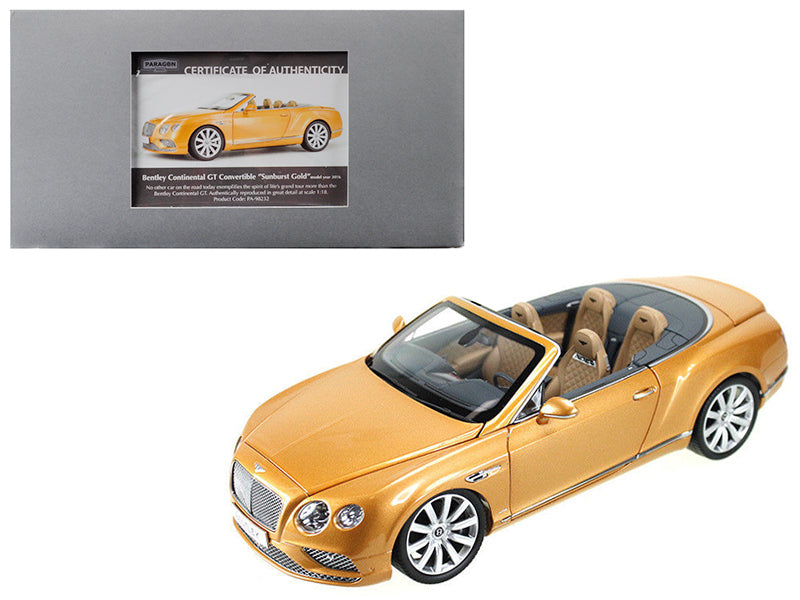 2016 Bentley Continental GT Convertible LHD Sunburst Gold 1/18 Diecast