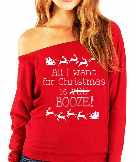 Christmas Slouchy Red Sweatshirt