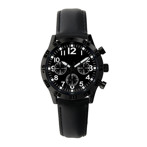 Matsuda Chronograph Ladies Watch - Black Leather