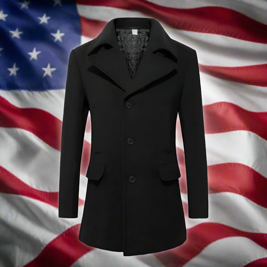 Mens Mid Length Wool Blend Coat