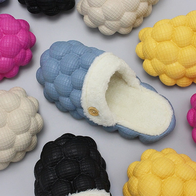 Non-slip Warm Cotton Bubble Home Slippers