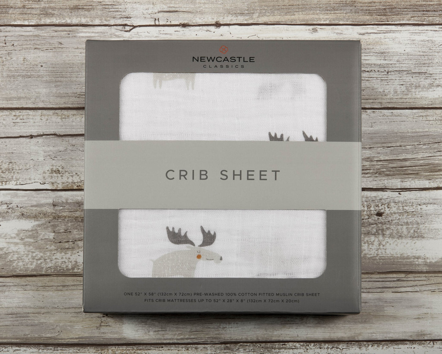 Mister Moose Cotton Muslin Crib Sheet