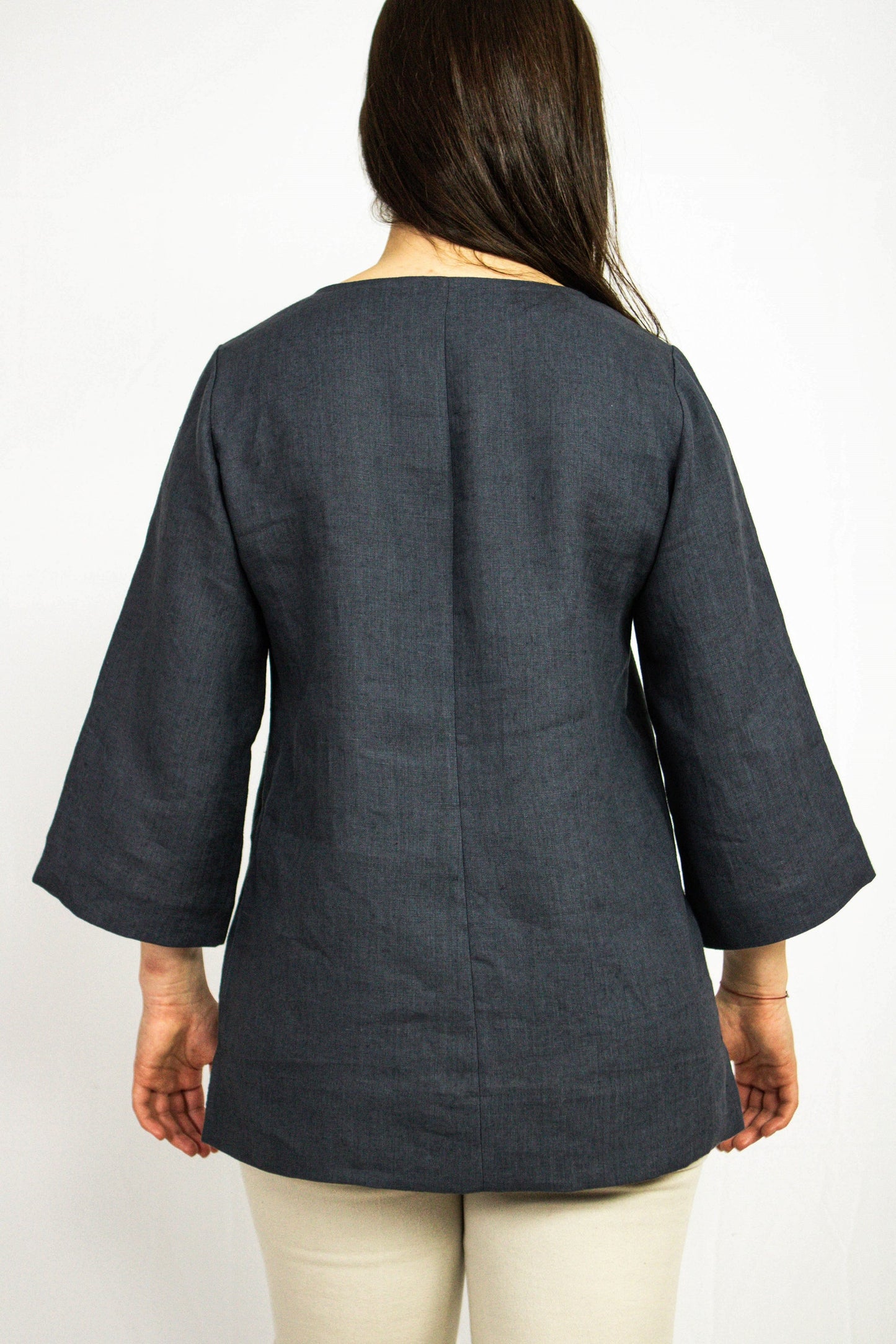 Asphalt Grey linen oversize top