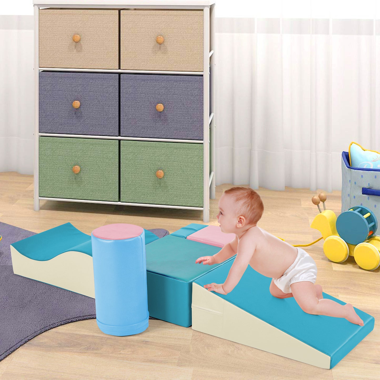 Colourful Soft Crawl And Crawl Foam Playset 6-in-1