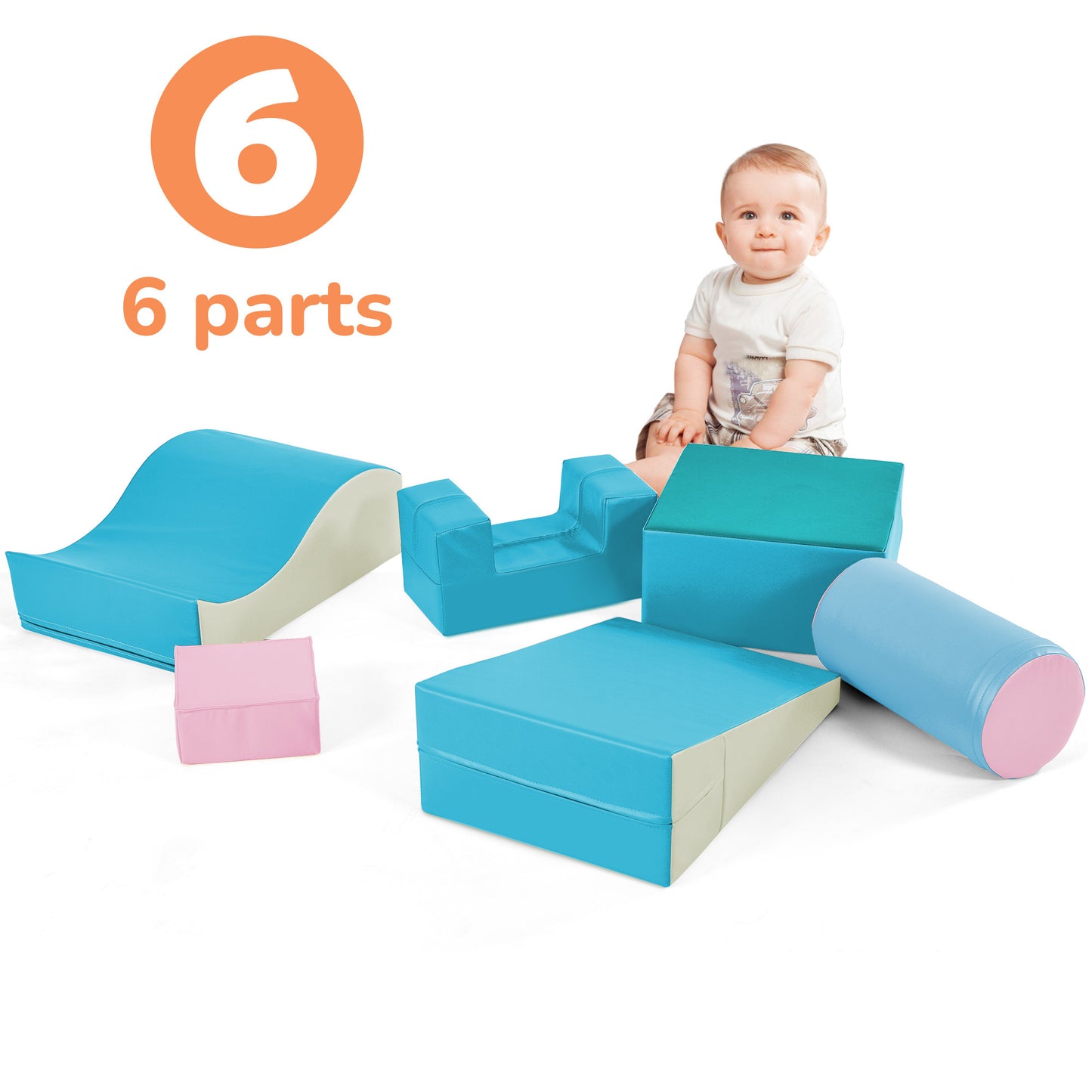 Colourful Soft Crawl And Crawl Foam Playset 6-in-1