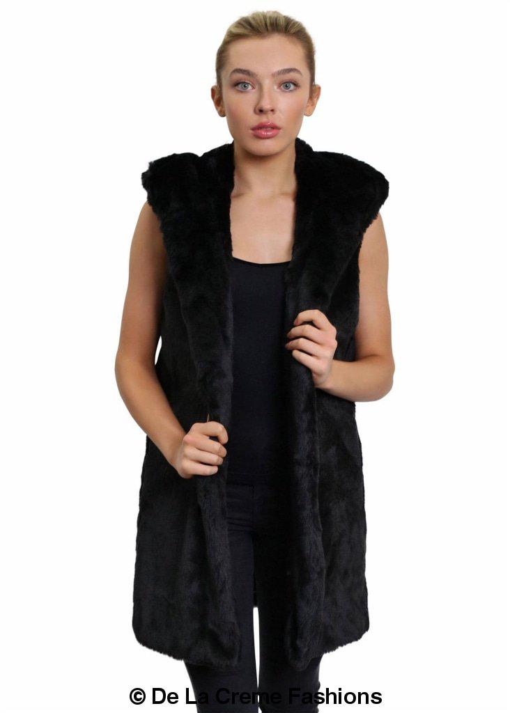 Faux Fur Hooded Gilet