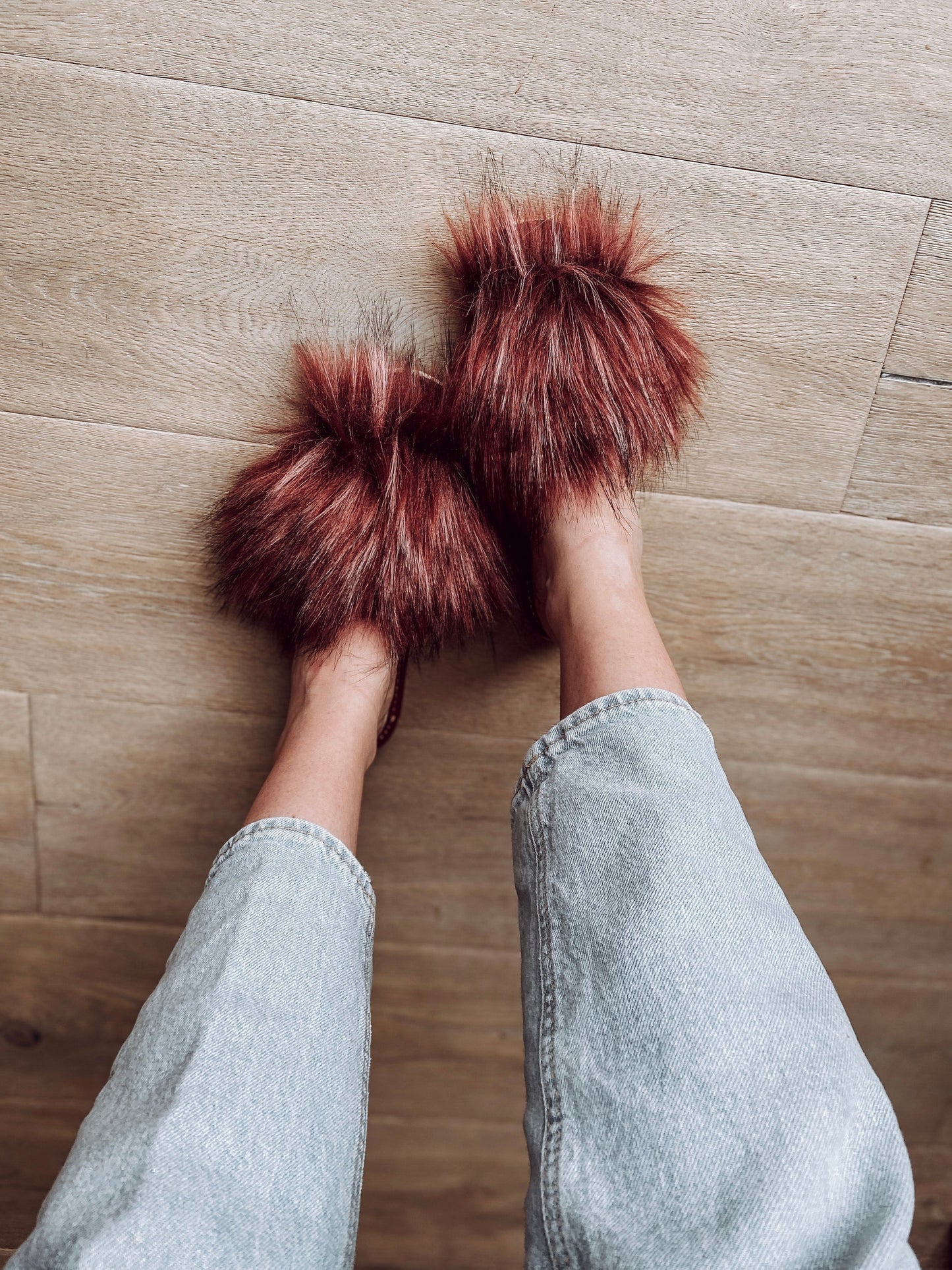 Faux Fur Pink Slippers