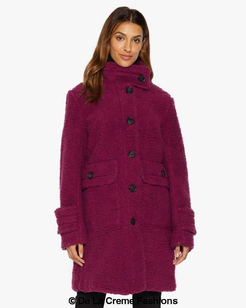 Julie High Neck Borg Teddy Coat