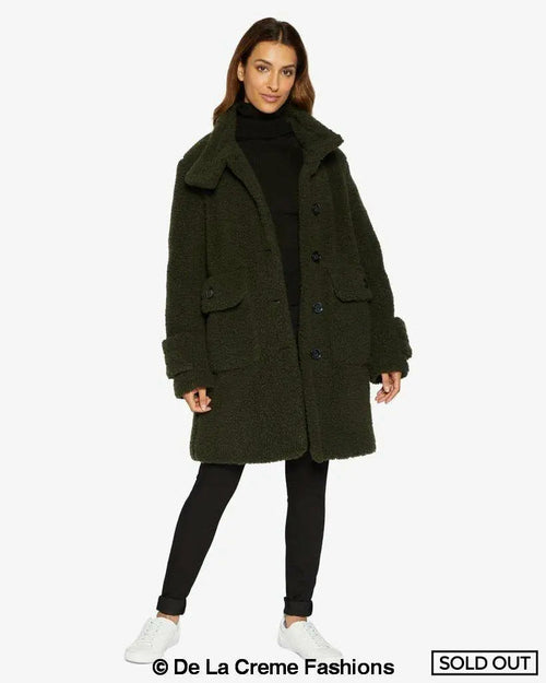 Julie High Neck Borg Teddy Coat