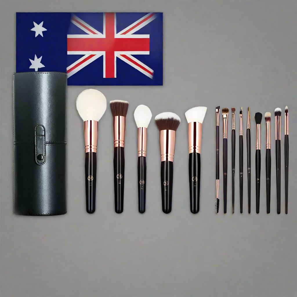 Luxe Set 15 Vegan Professional-Grade Makeup Brushes with Case