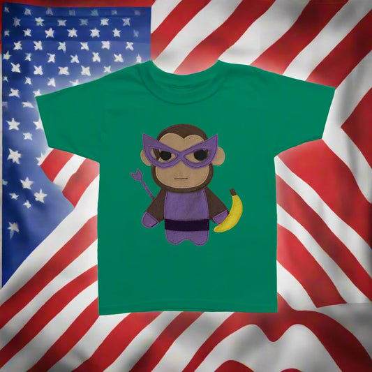 Kids Superhero Shirt - Team Super Animals - Monkey Banana