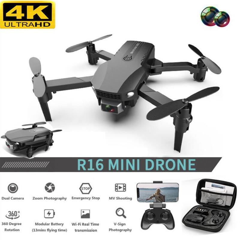 2021 NEW R16 drone 4k HD dual lens mini drone WiFi 1080p real-time